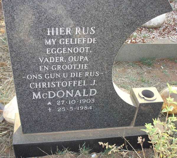 McDONALD Christoffel J. 1903-1984