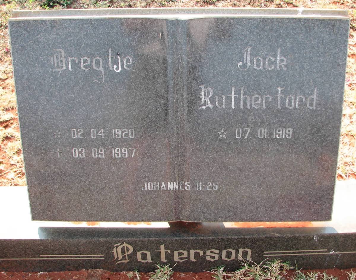 PATERSON Jock Rutherford 1919- &amp; Bregtje 1920-1997