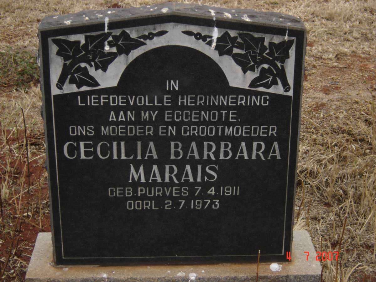 MARAIS Cecilia Barbara 1911-1973