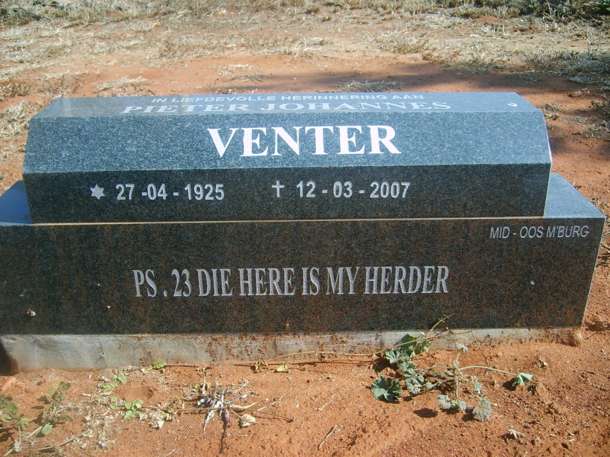 VENTER Pieter Johannes 1925-2007