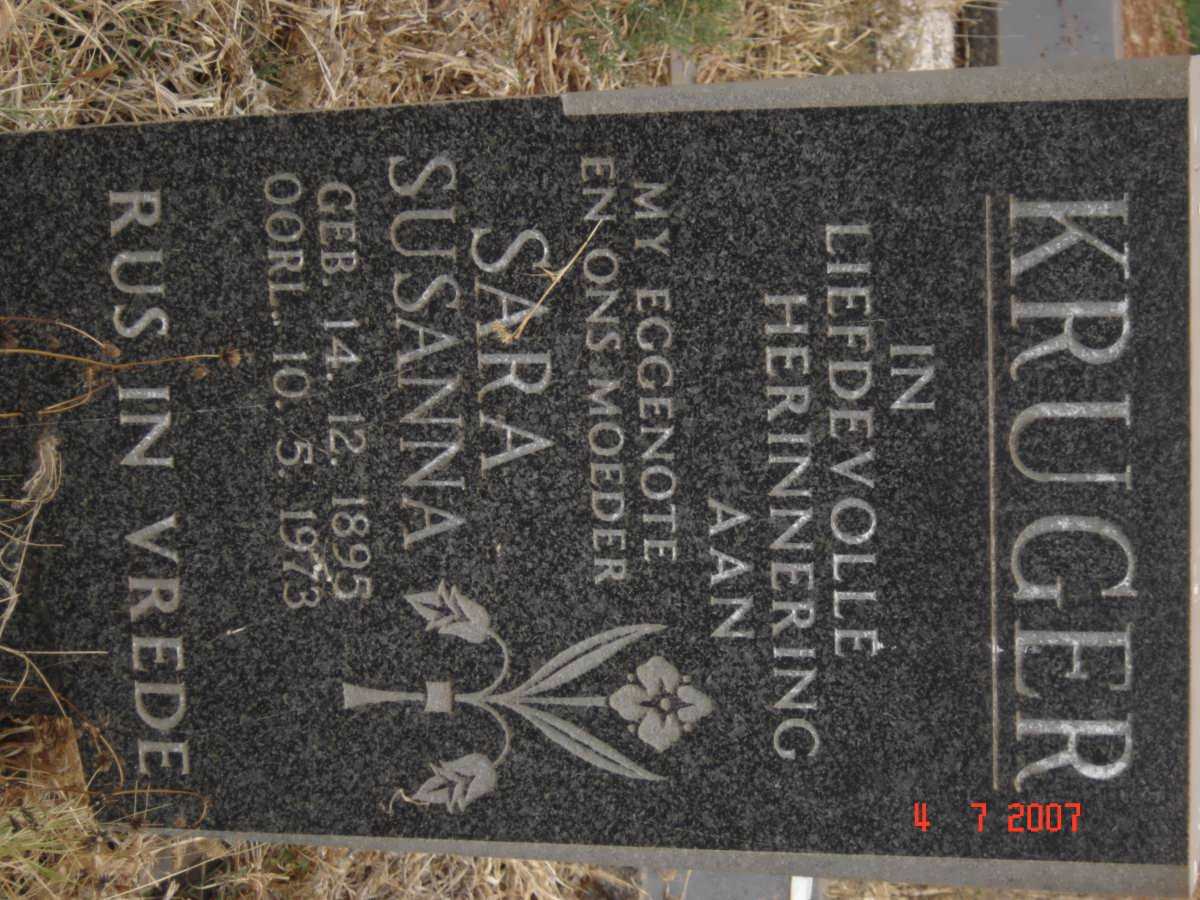 KRUGER Sara Susanna 1895-1973
