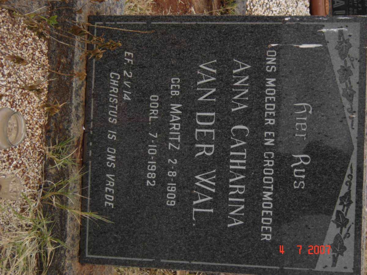 WAL Anna Catharina, van der nee MARITZ 1909-1982