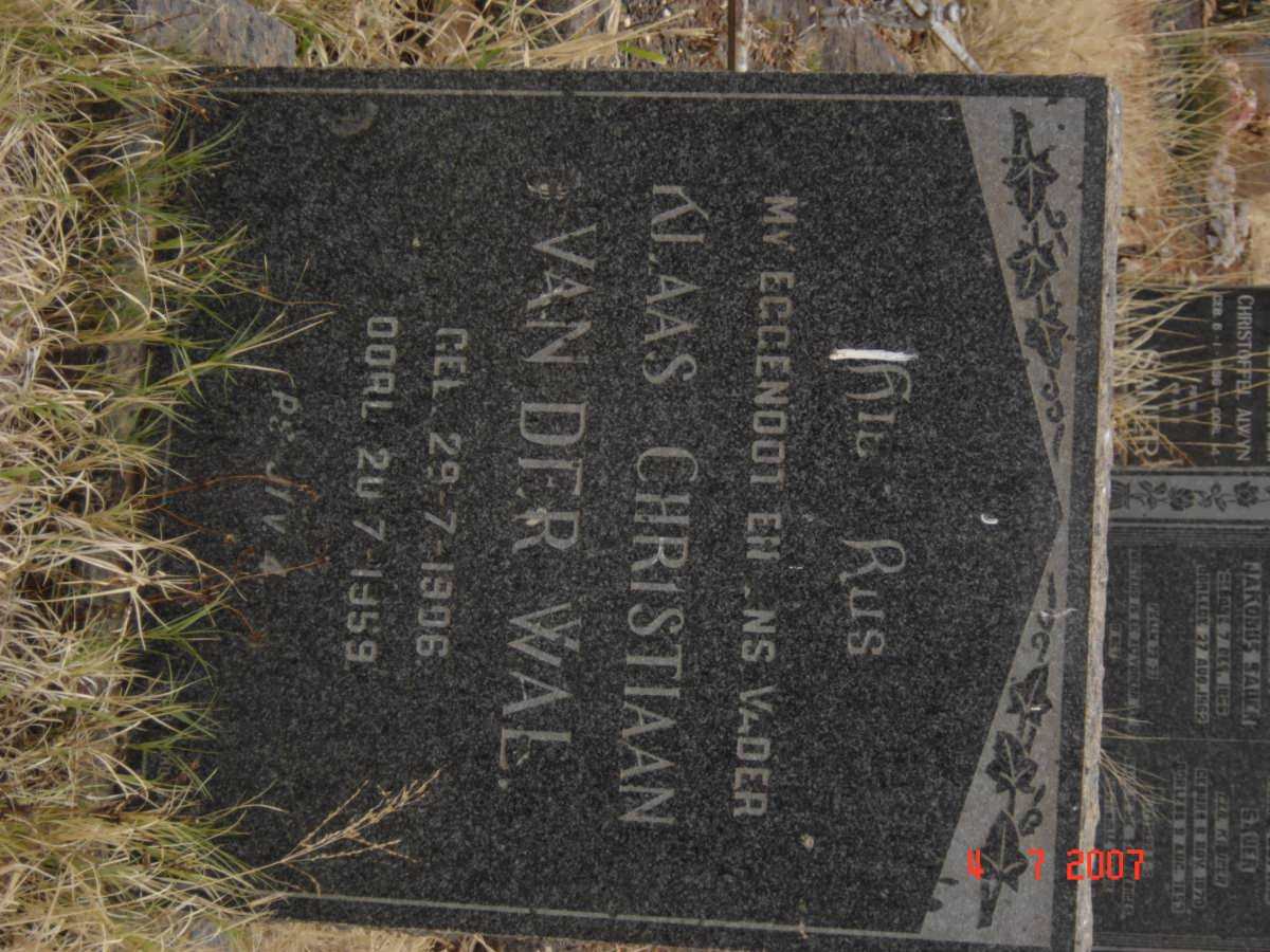 WAL Klaas Christiaan, van der  1906-1959