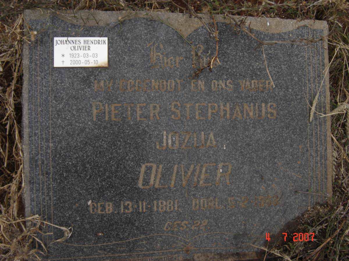 OLIVIER Pieter Stephanus Jozua 1881-19?6 :: OLIVIER Johannes Hendrik 1923-2000