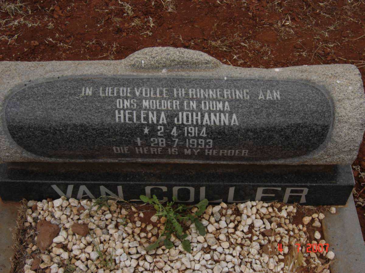 COLLER Helena Johanna, van 1914-1993