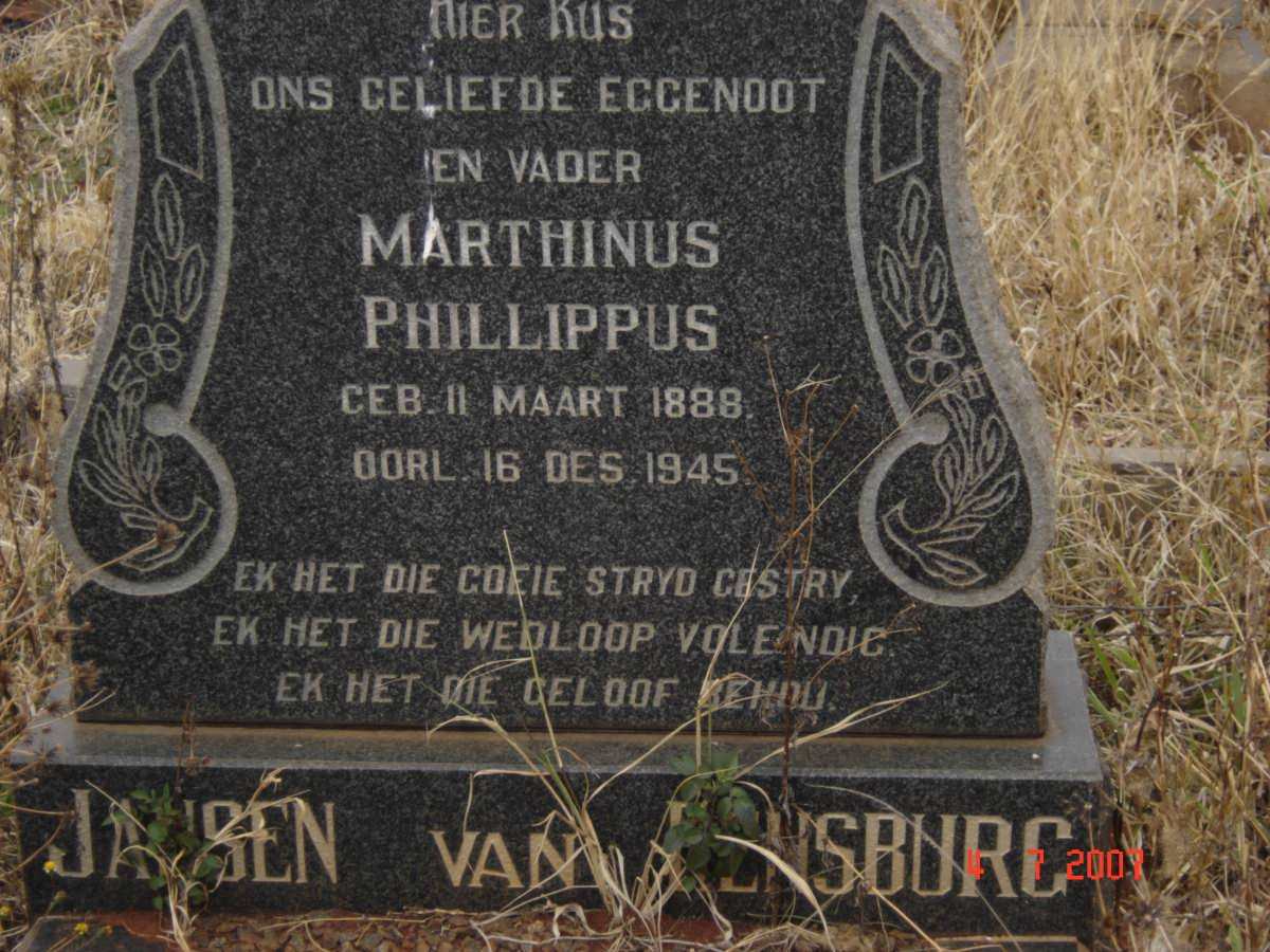 RENSBURG Marthinus Phillippus, Jansen van 1888-1945