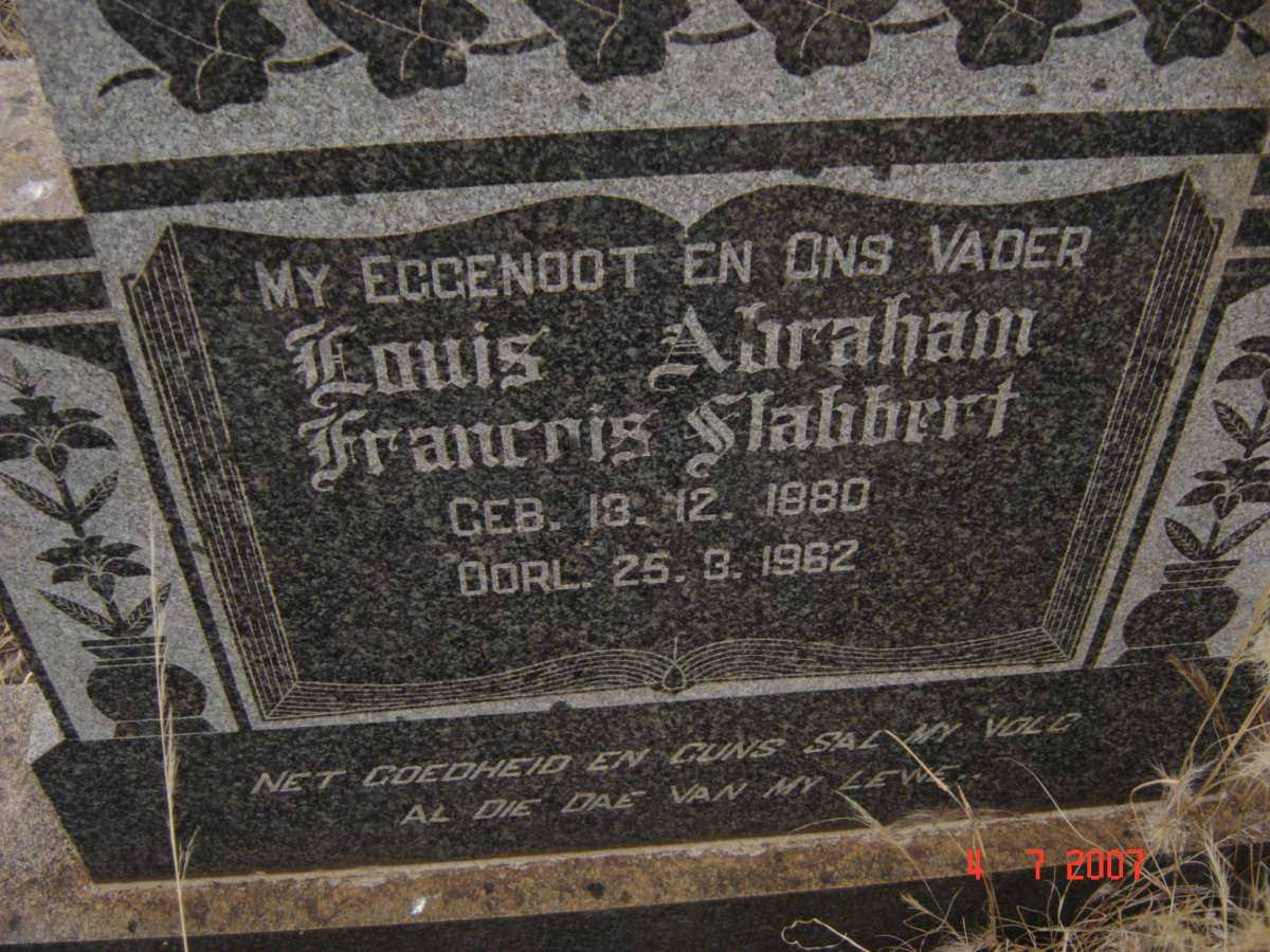 SLABBERT Louis Abraham Francois 1880-1962