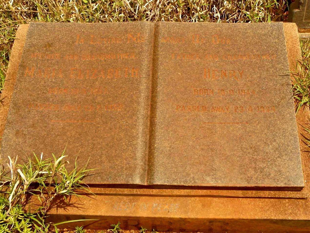 HARBER Henry 1844-1934 &amp; Maria Elizabeth