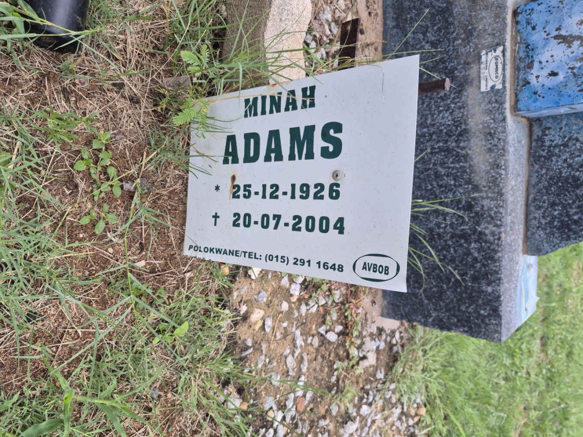 ADAMS Minah 1926-2004