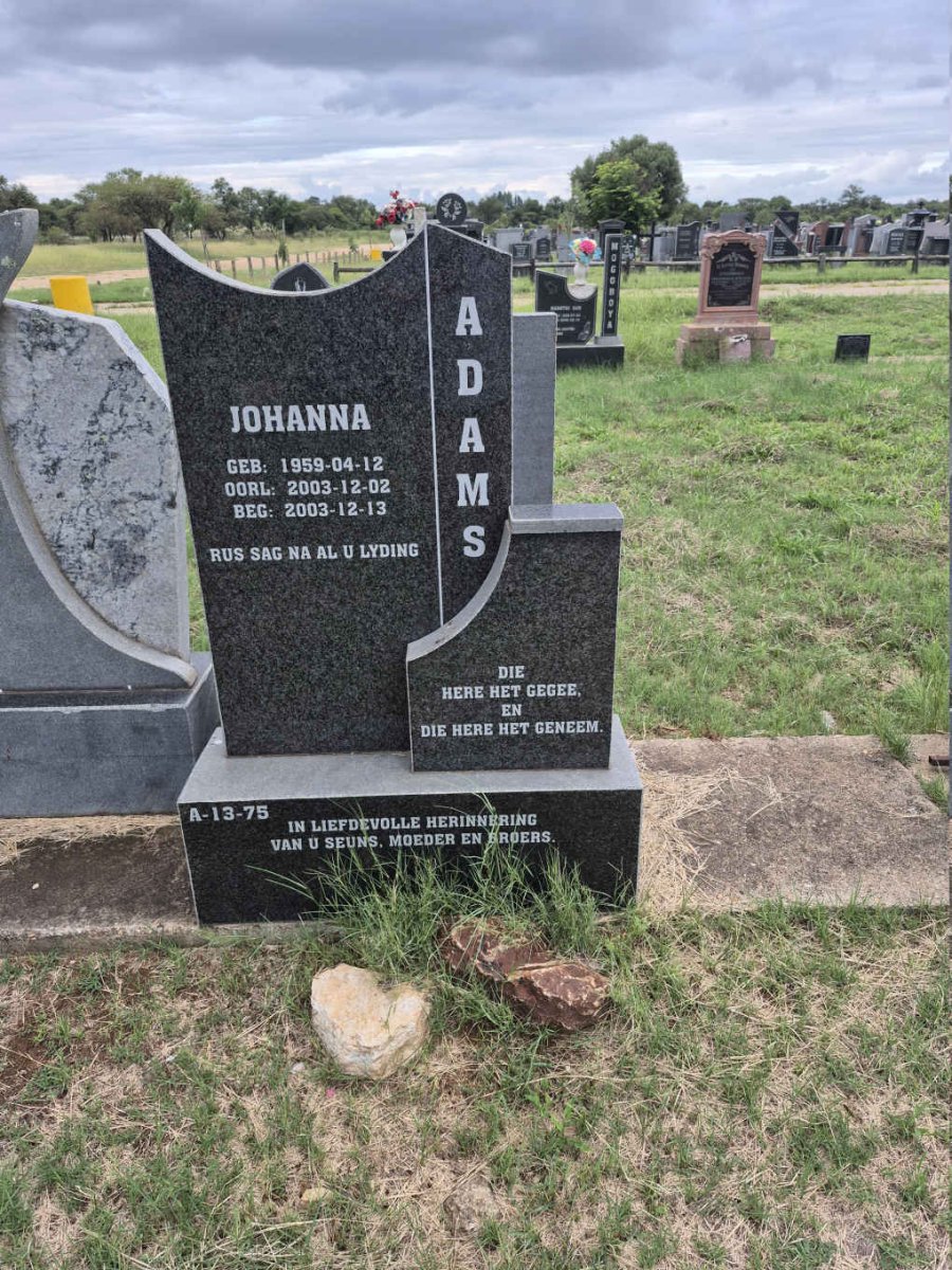 ADAMS Johanna 1959-2003