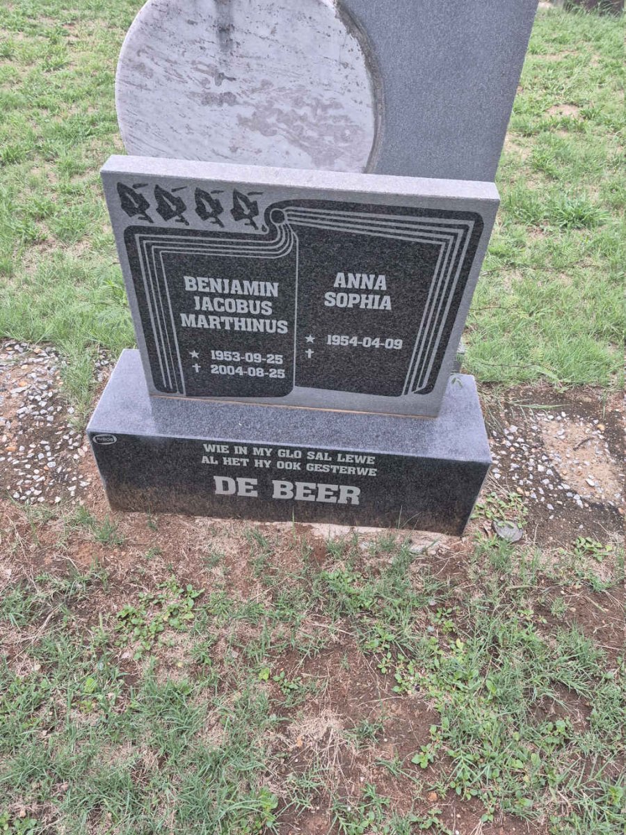 BEER Benjamin Jacobus Marthinus, de 1953-2004 & Anna Sophia 1954-