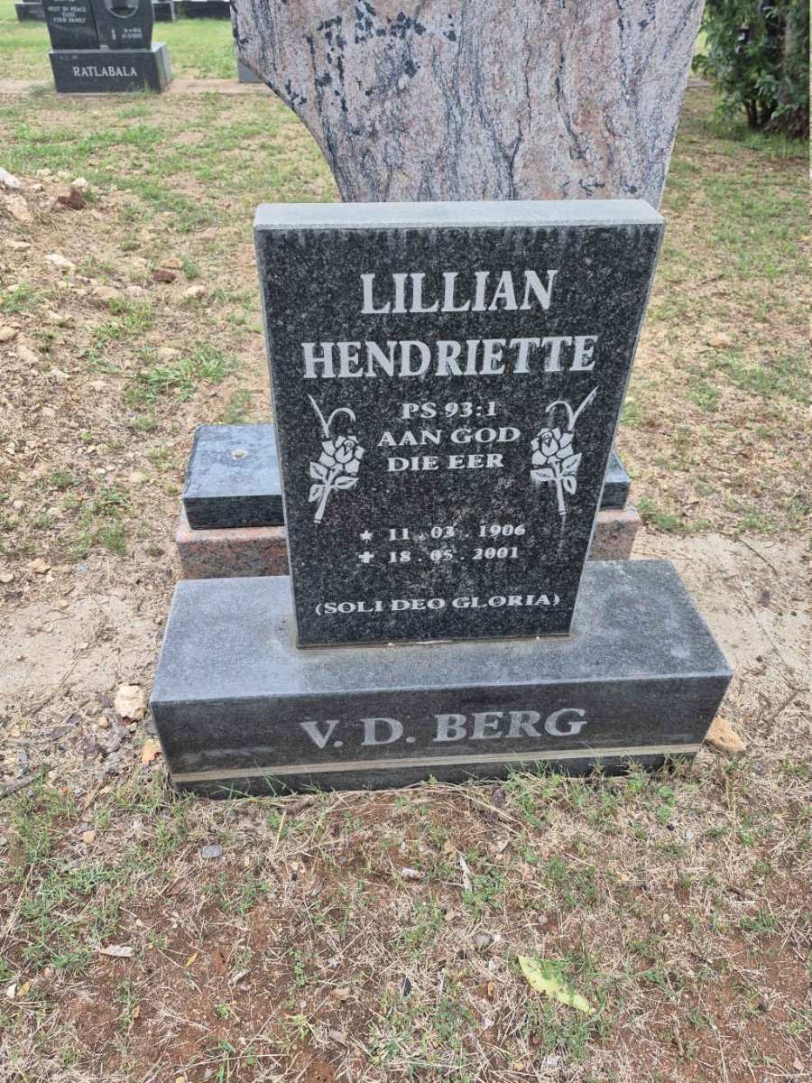 BERG Lillian Hendriette, v.d. 1906-2001