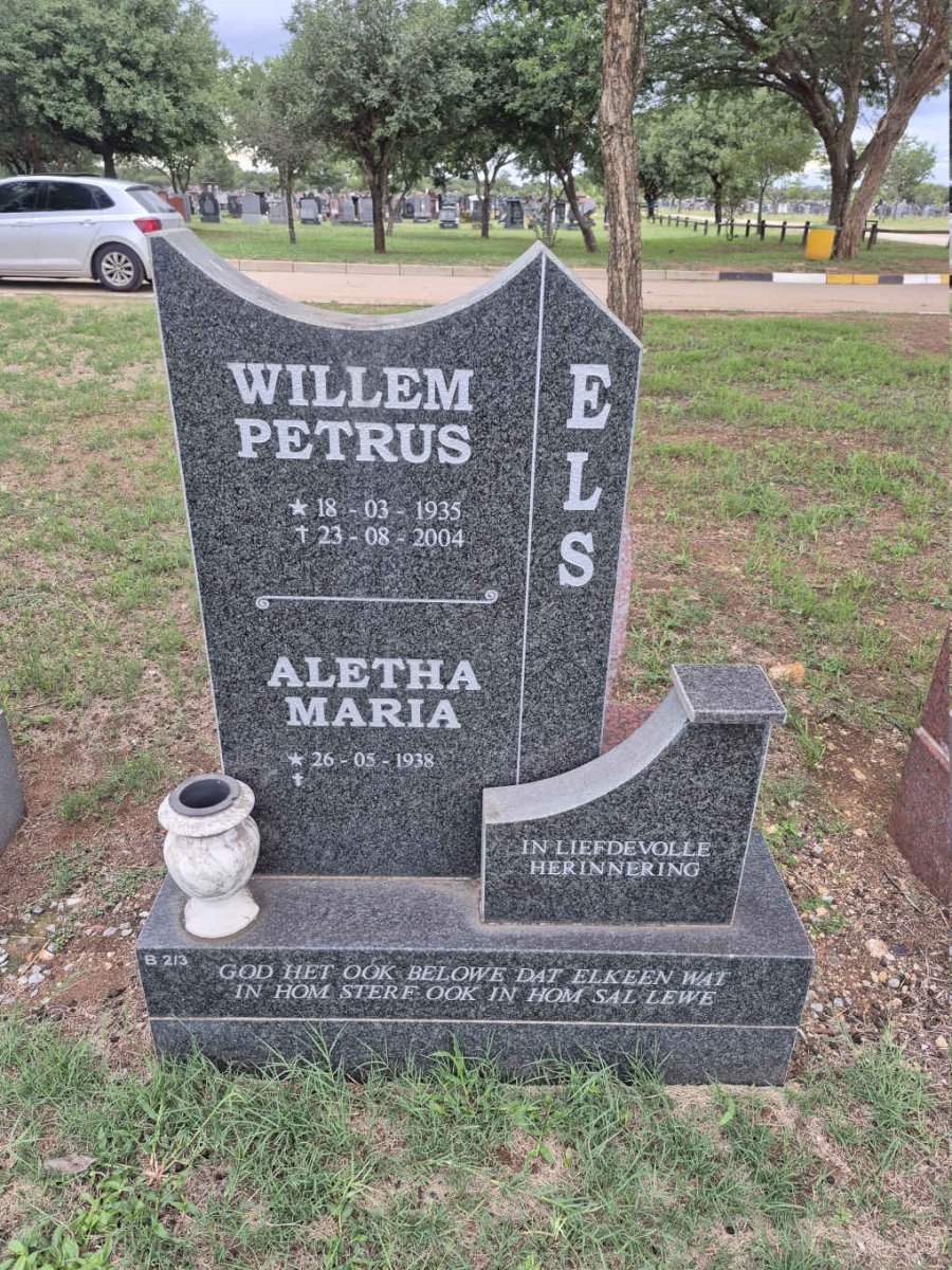 ELS Willem Petrus 1935-2004 & Aletha Maria 1938-