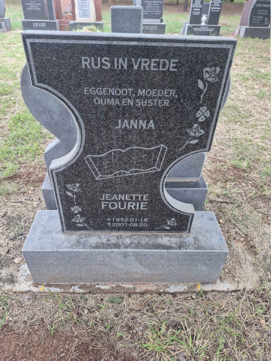 FOURIE Jeanette 1952-2001 