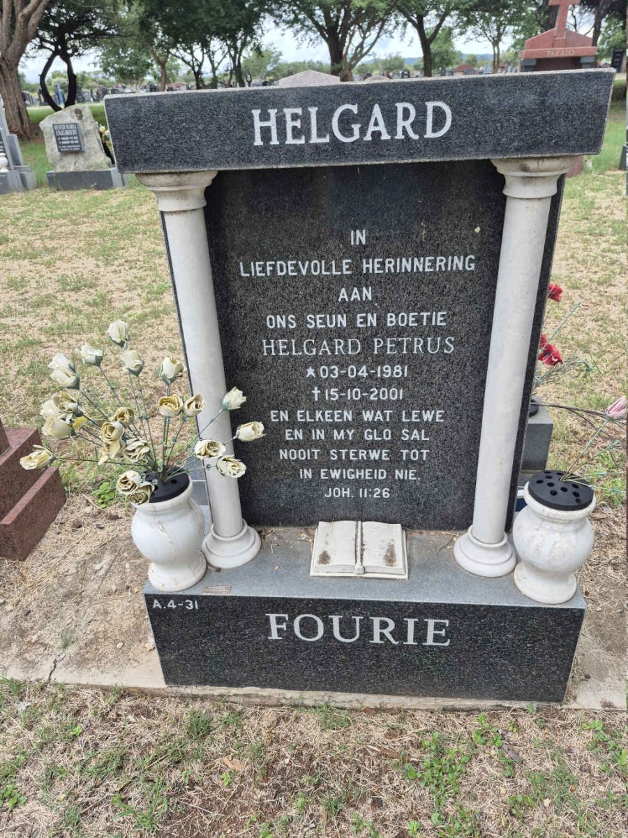 FOURIE Helgard Petrus 1981-2001