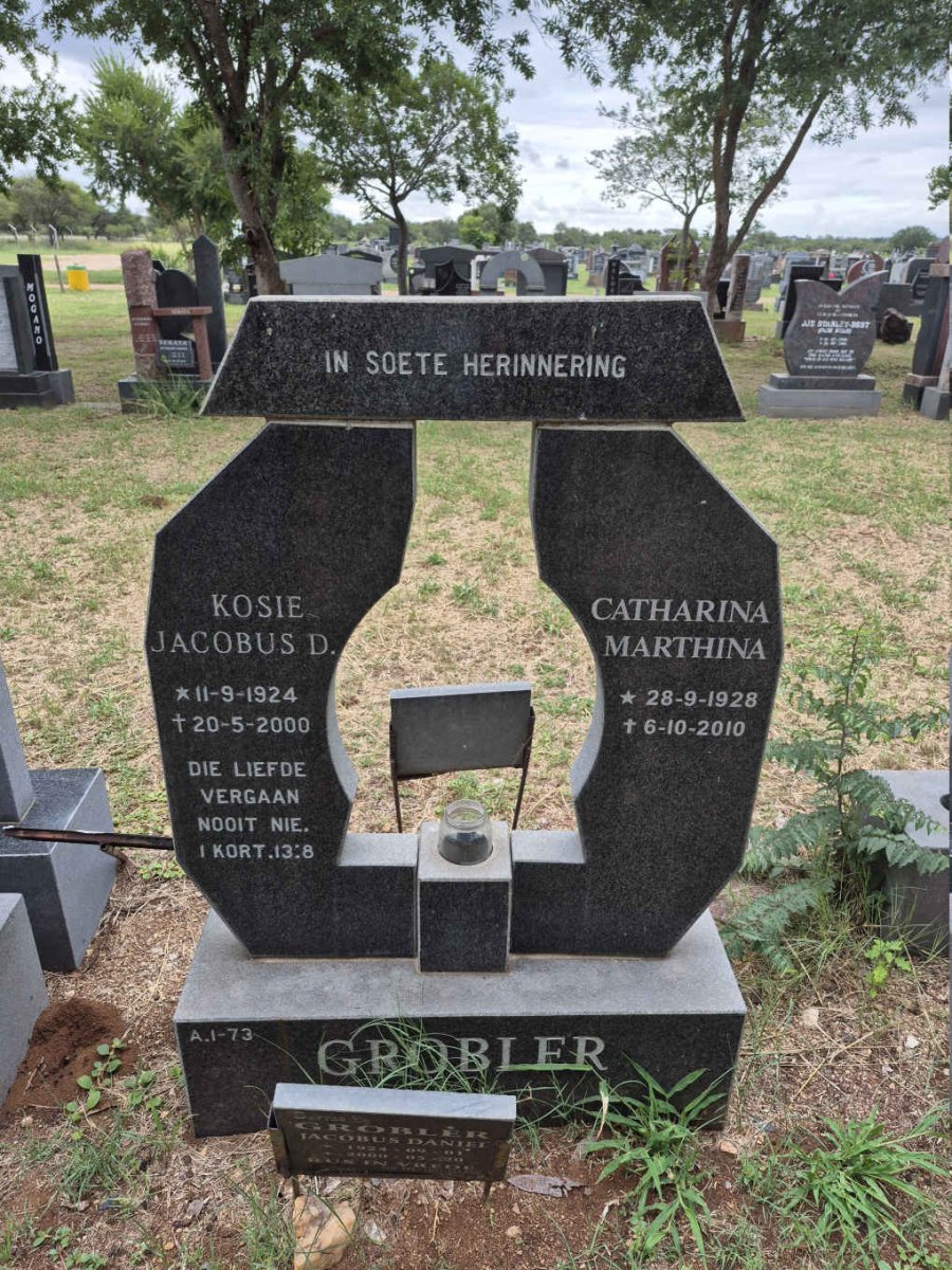 GROBLER Jacobus Daniel 1924-2000 & Catharina Marthina 1928-2010