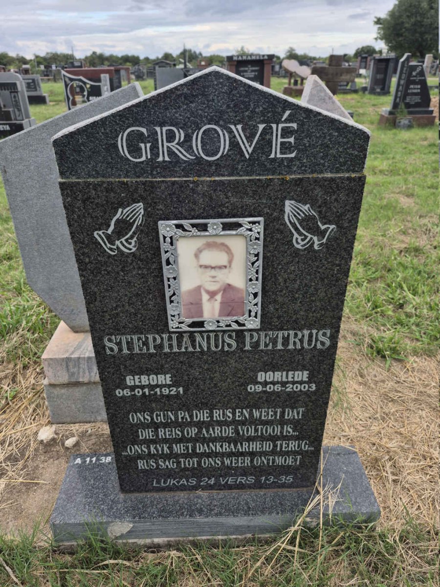 GROVE Stephanus Petrus 1921-2003 