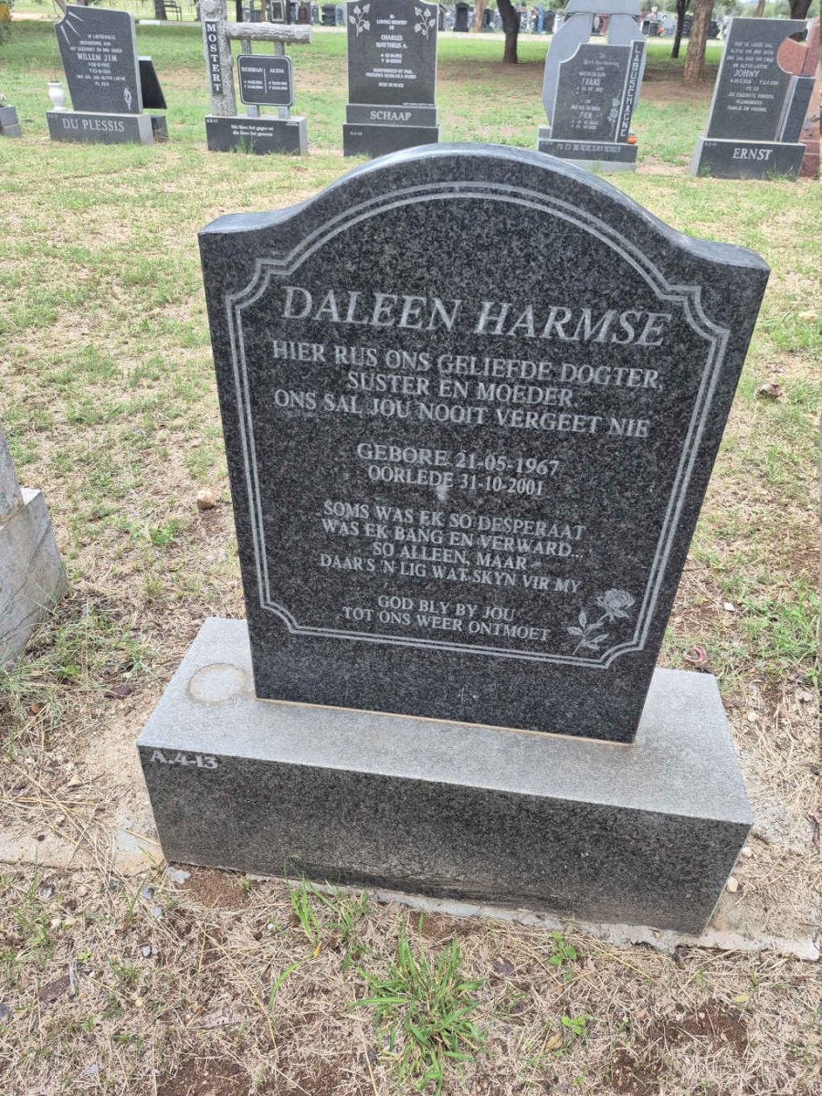HARMSE Daleen 1967-2001