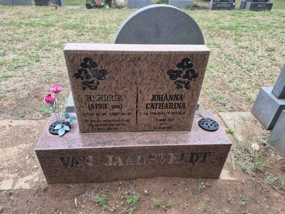 JAARSVELDT A.P.J.H., van 1936-2000 & Johanna Catharina 1940-2011