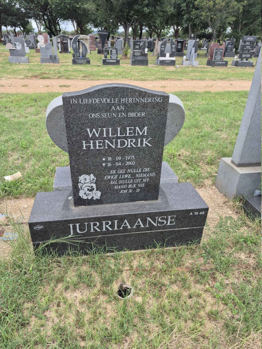 JURRIAANSE Willem Hendrik 1975-2003