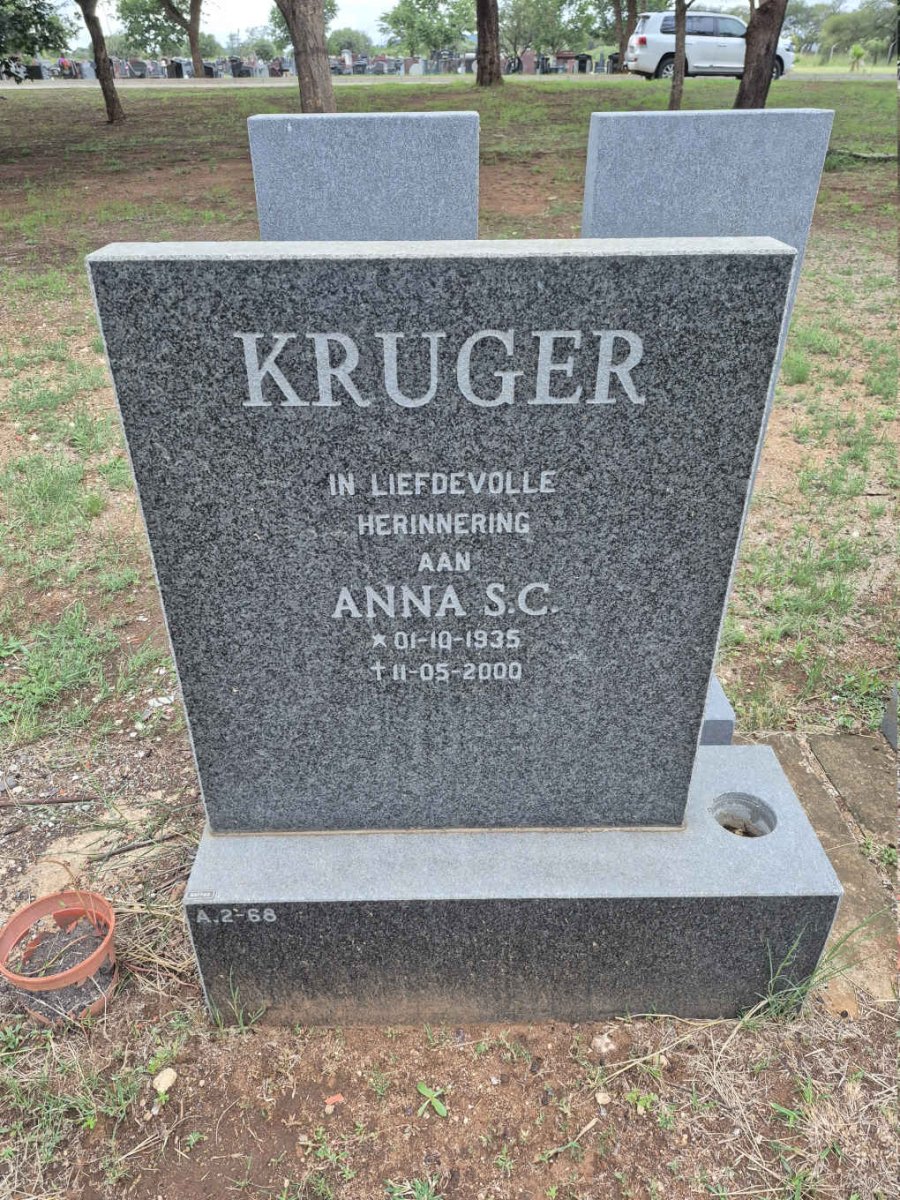 KRUGER Anna S.C. 1935-2000