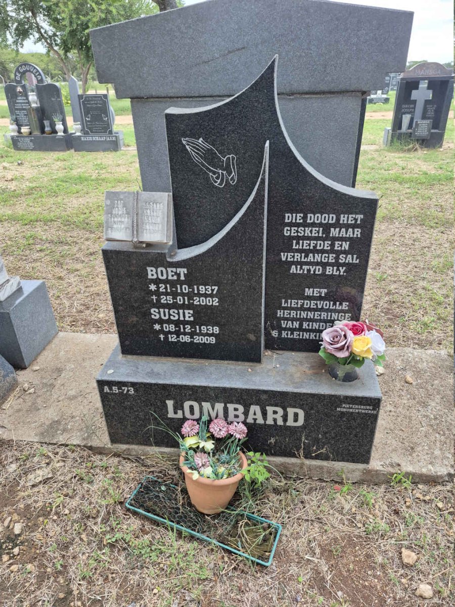 LOMBARD Boet 1937-2002 & Susie 1938-2009