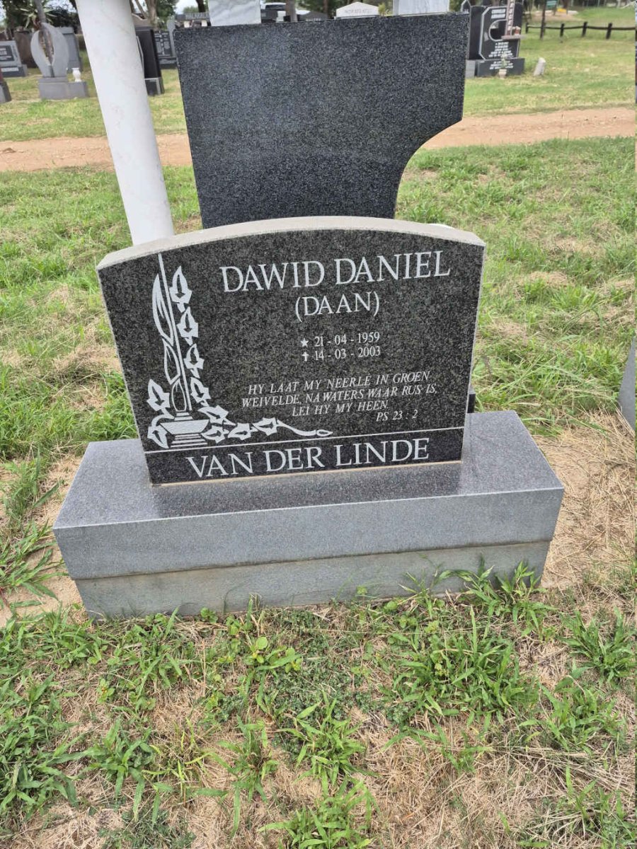 LINDE Dawid Daniel, van der 1959-2003 