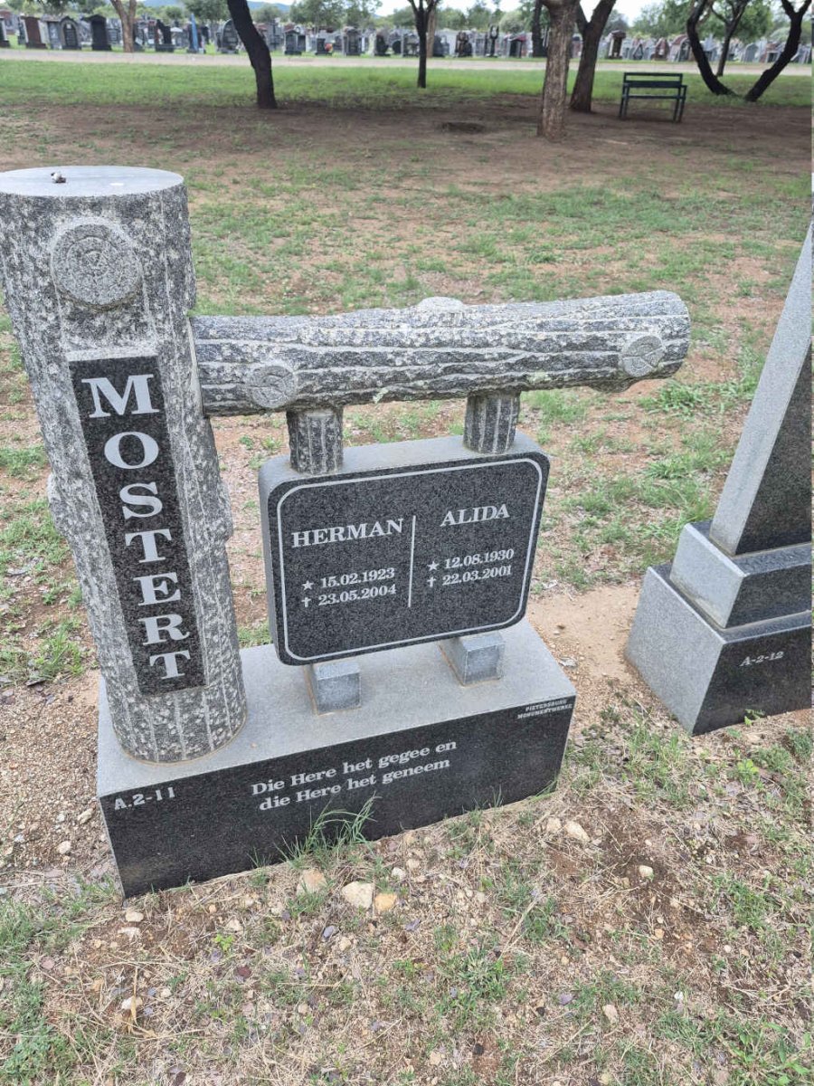 MOSTERT Herman 1923-2004 & Alida 1930-2001