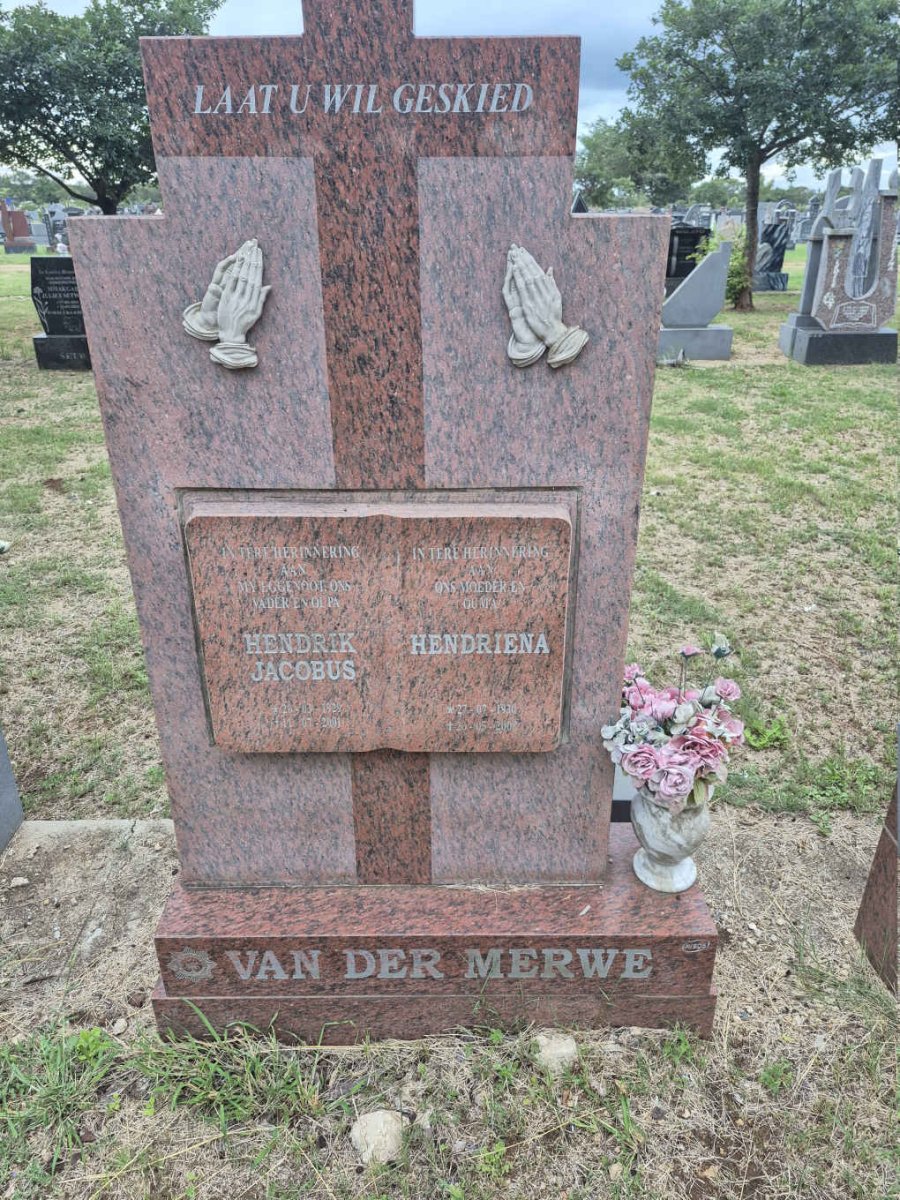 MERWE Hendrik Jacobus, van der 1929-2001 & Hendriena 1930-200?