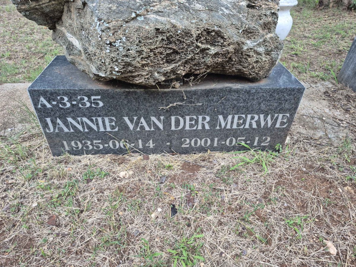 MERWE Jannie, van der 1935-2001