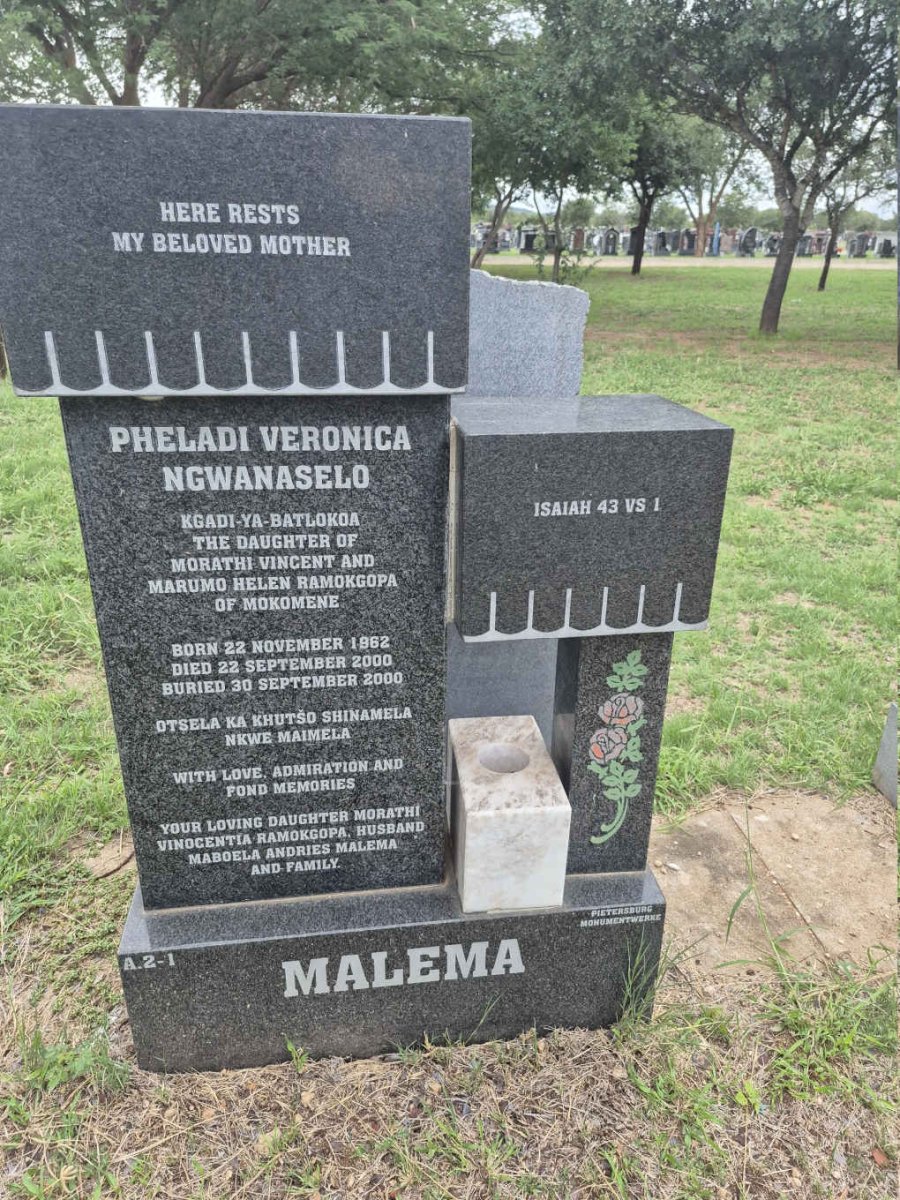 MALEMA Pheladi Veronica Ngwanaselo 1962-2000