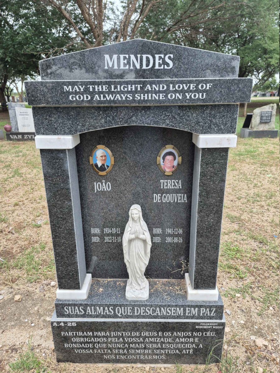 MENDES Joao 1934-2022 & Teresa DE GOUVEIA 1941-2001