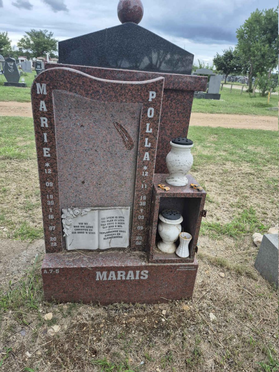 MARAIS Polla 1938-2002 & Marie 1939-2022
