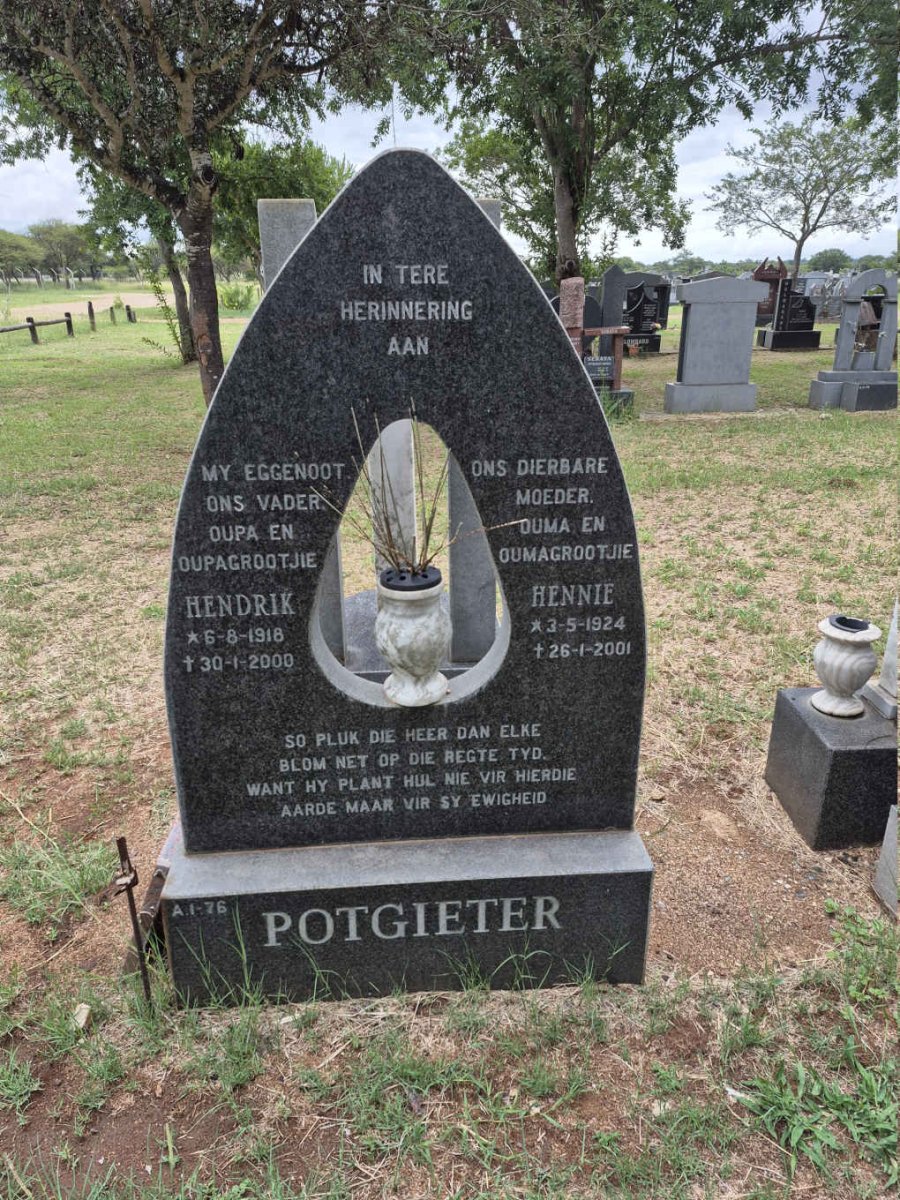 POTGIETER Hendrik 1918-2000 & Hennie 1924-2001