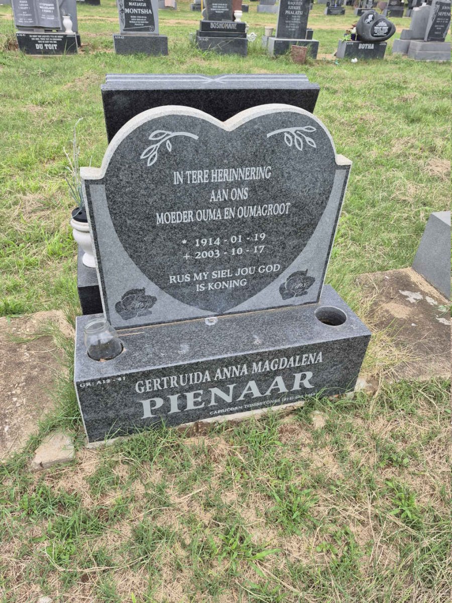 PIENAAR Gertruida Anna Magdalena 1914-2003