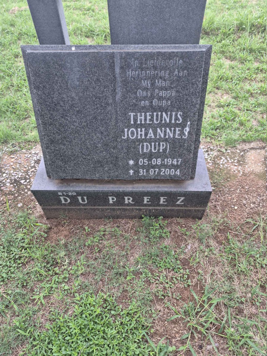 PREEZ Theunis Johannes, du 1947-2004