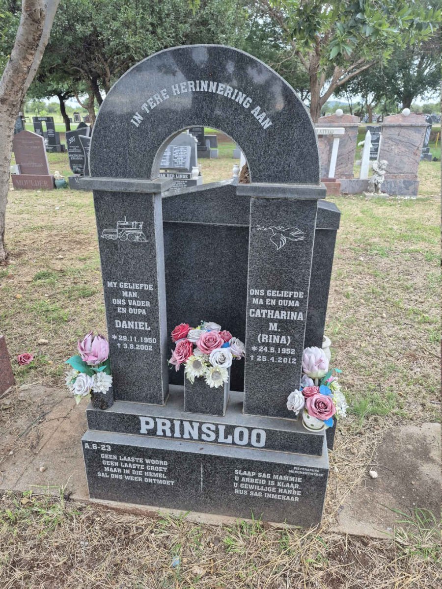 PRINSLOO Daniel 1950-2002 & Catharina M. 1952-2012