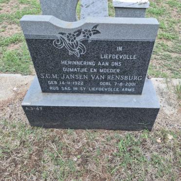 RENSBURG S.C.M., Jansen van 1922-2001