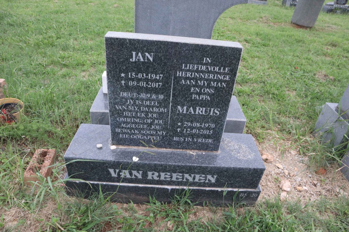 REENEN Jan, van 1947-2017 :: VAN REENEN Maruis 1970-2015