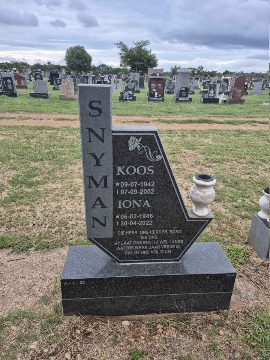 SNYMAN Koos 1942-2002 & Iona 1946-2022