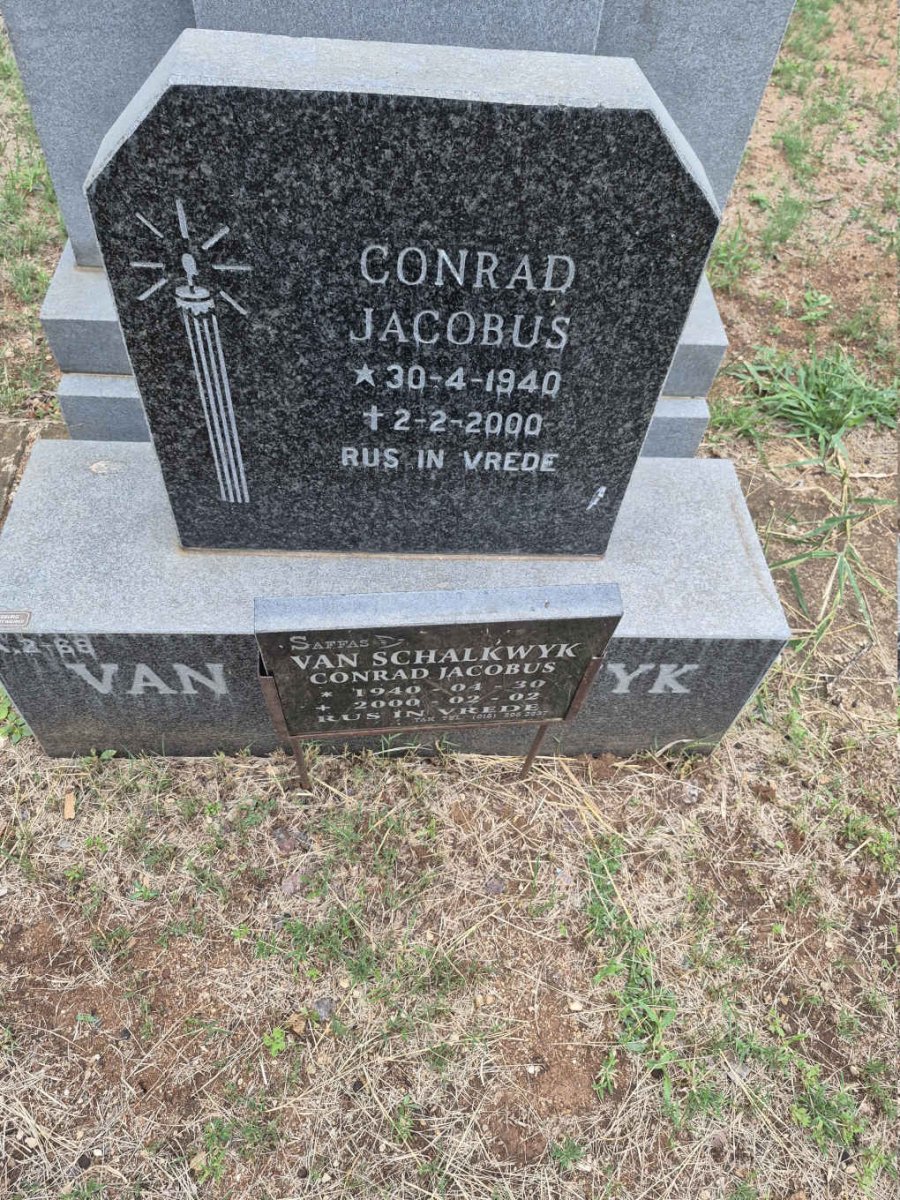 SCHALKWYK Conrad Jacobus, van 1940-2000 