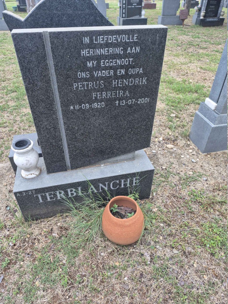 TERBLANCHE Petrus Hendrik Ferreira 1920-2001