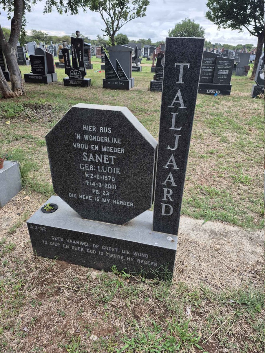 TALJAARD Sanet nee LUDIK 1970-2001