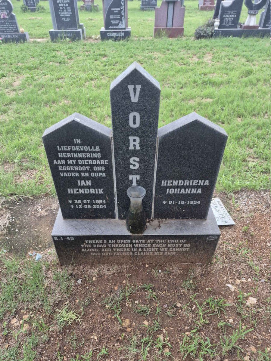VORSTER Jan Hendrik 1954-2004 & Hendriena Johanna 1954-