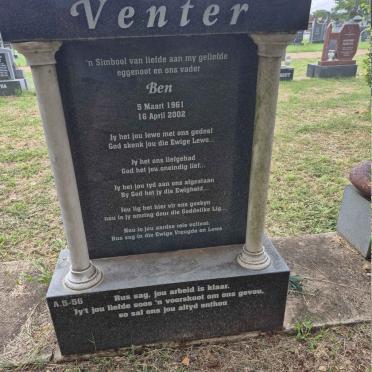VENTER Ben 1961-2002