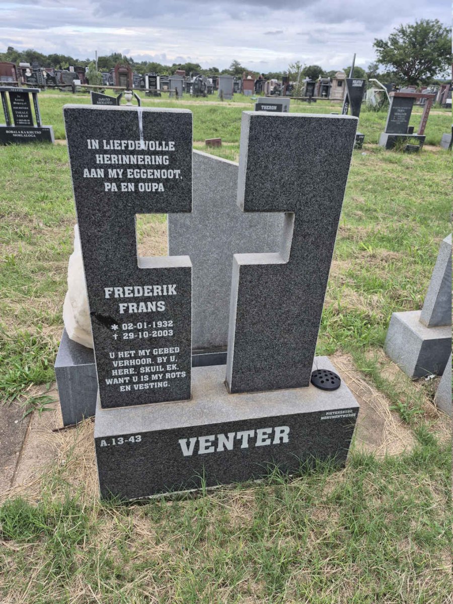 VENTER Frederik Frans 1932-2003