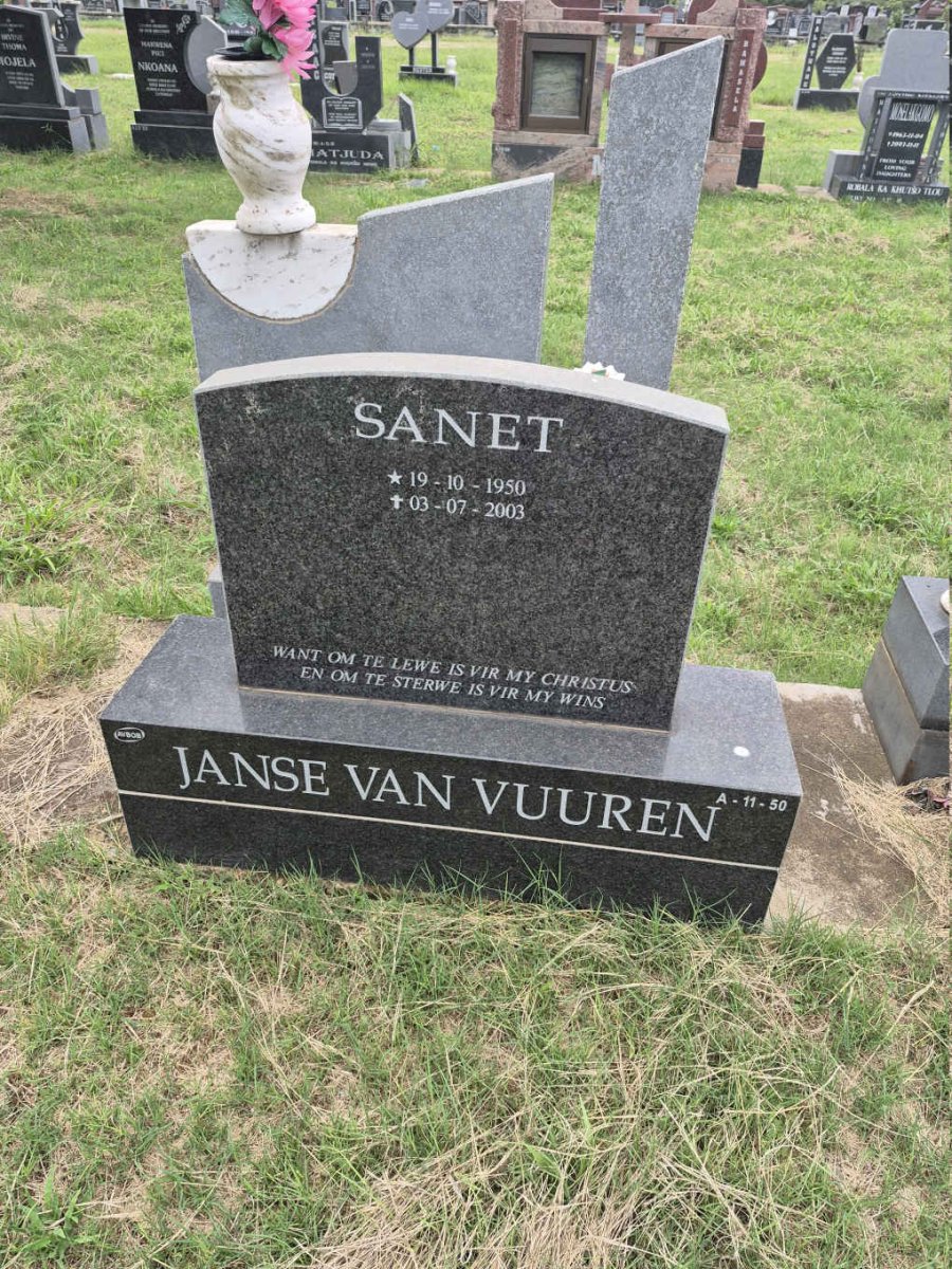VUUREN Sanet, Janse van 1950-2003