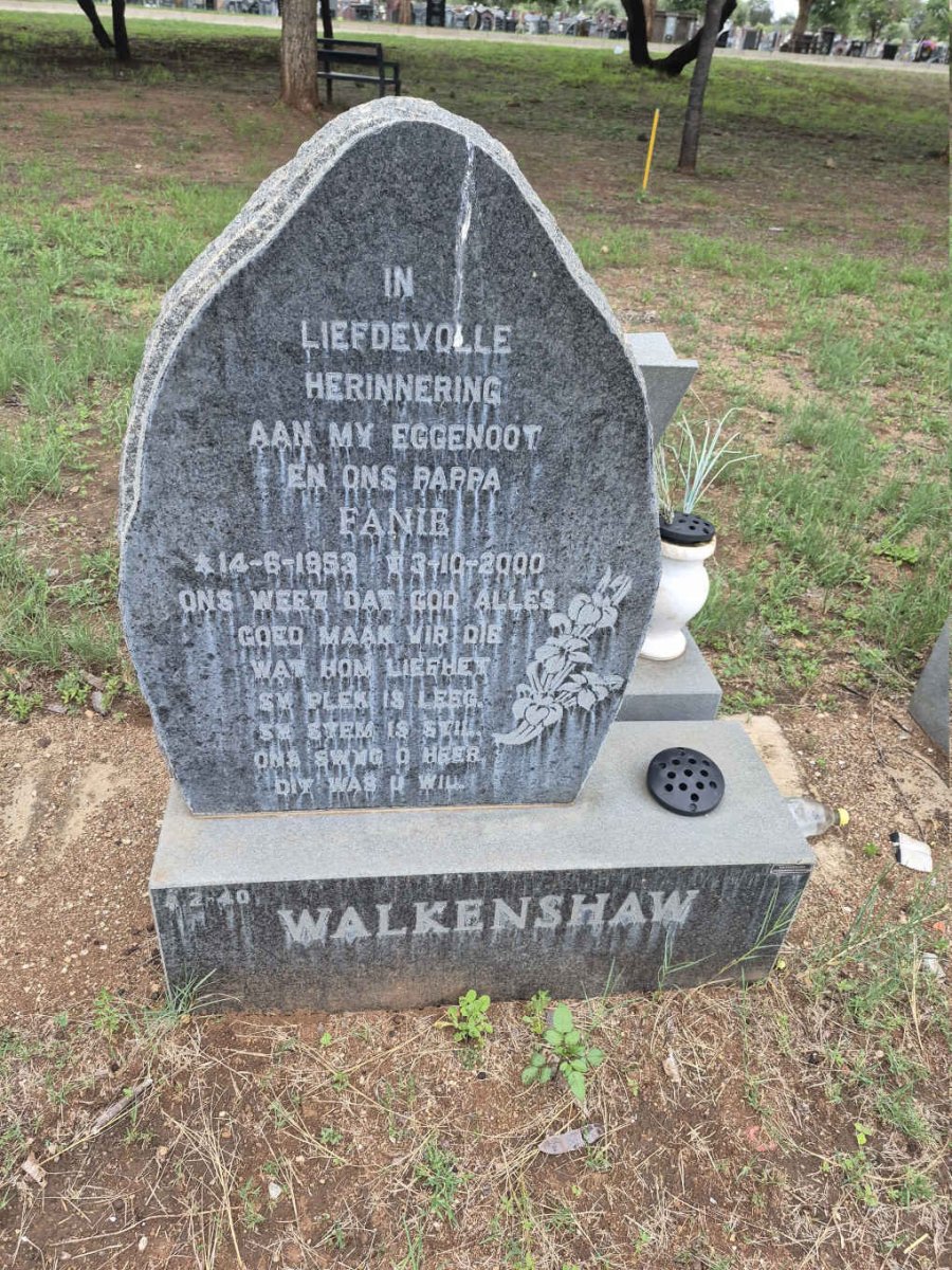 WALKENSHAW Fanie 1953-2000