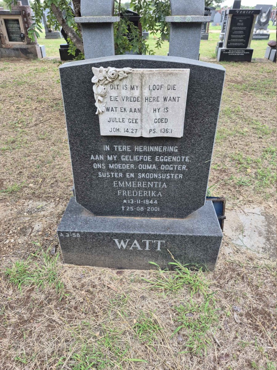 WATT Emmerentia Frederika 1944-2001