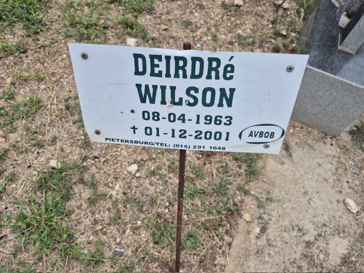 WILSON Deirdre 1963-2001